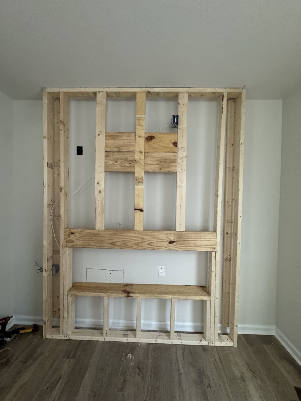 Feature wall and fireplace